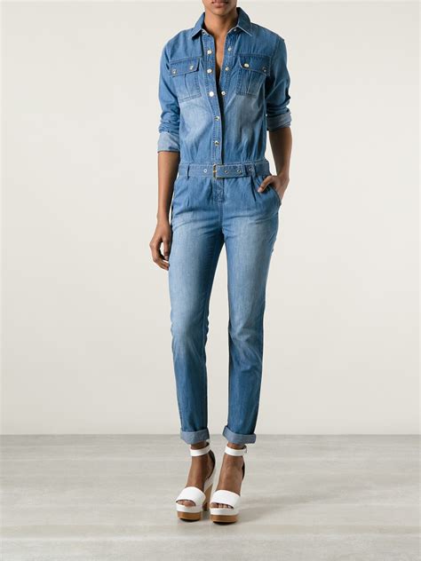 michael kors jumpsuit denim|michael kors jean jumpsuit.